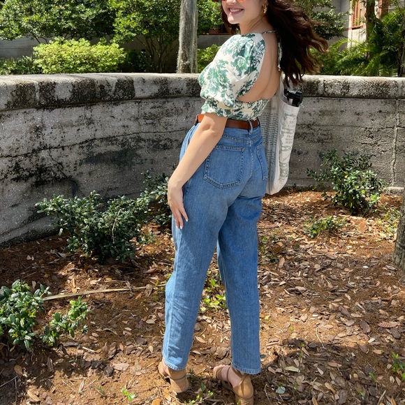 REFORMATION Adour Top Blouse Fortune Green Floral Size XS - Picture 10 of 10